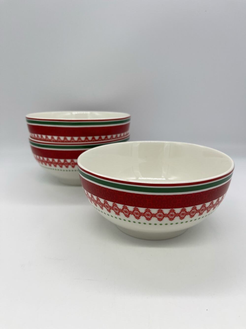 American Atelier Noelle Set of 3 Soup / Cereal Porcelain Bowls 5 7/8"